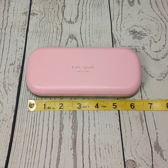 Kate Spade New York Eyeglass Sunglass Hard Case Pink Green With Cloth - Picture 11 of 11